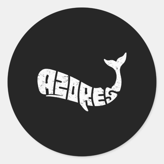 Sticker Rond Açores Mot de baleine Animal (Devant)