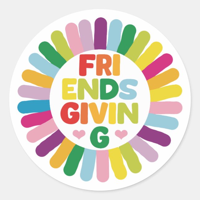 Sticker Rond Action de grâce entre amis (Devant)