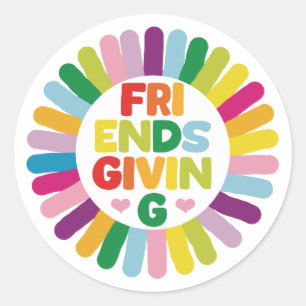 Sticker Rond Action de grâce entre amis