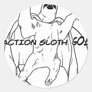 Sticker Rond Action Sloth, Allez !