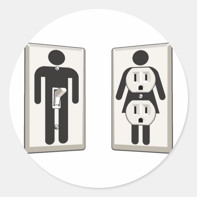 Sticker Rond Activé sur le commutateur et la prise masculine et (Devant)