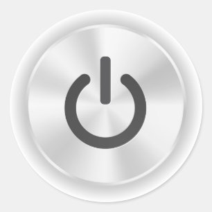 Sticker Rond Activer Le Bouton Gray Funny