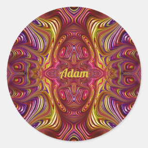 Sticker Rond ADAM ~ Conception fractale multicolore ~