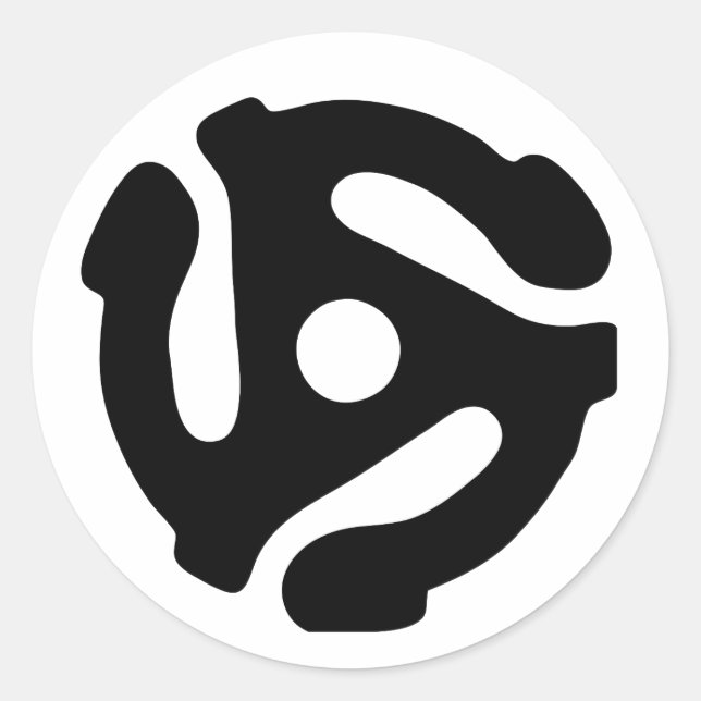 Sticker Rond Adaptateur vinyle de 7 pouces 45 tr/min insérez l' (Devant)