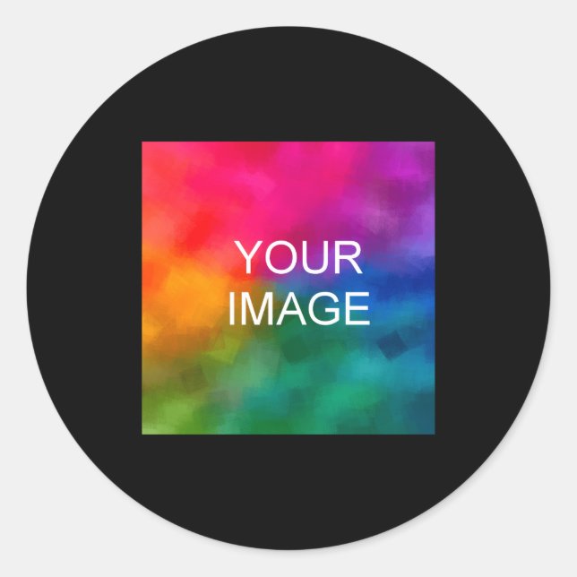 Sticker Rond Add Image Photo Template Mens Double Sided Basic  (Devant)