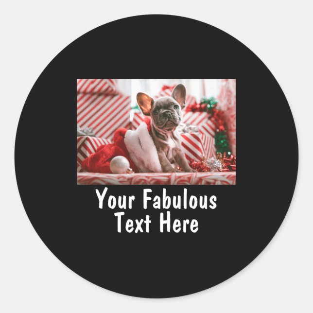 Sticker Rond Add Photo And Text V Neck Red  (Devant)