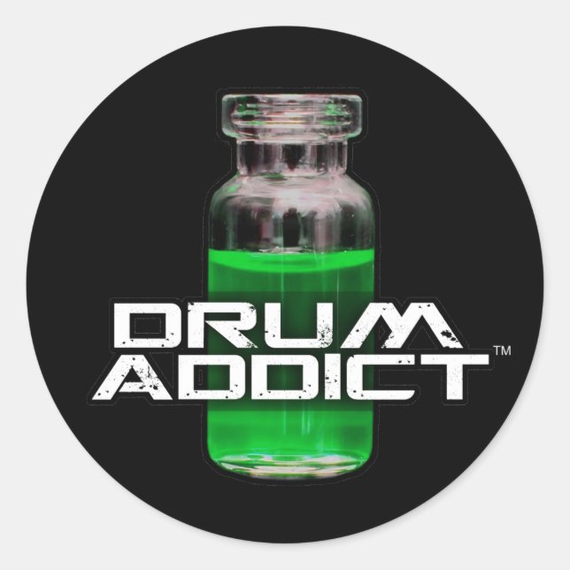 Sticker Rond Addictionnaire de tambour (Devant)