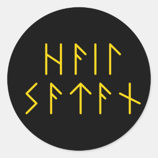 Sticker Rond Ader Futhark Hail Satan