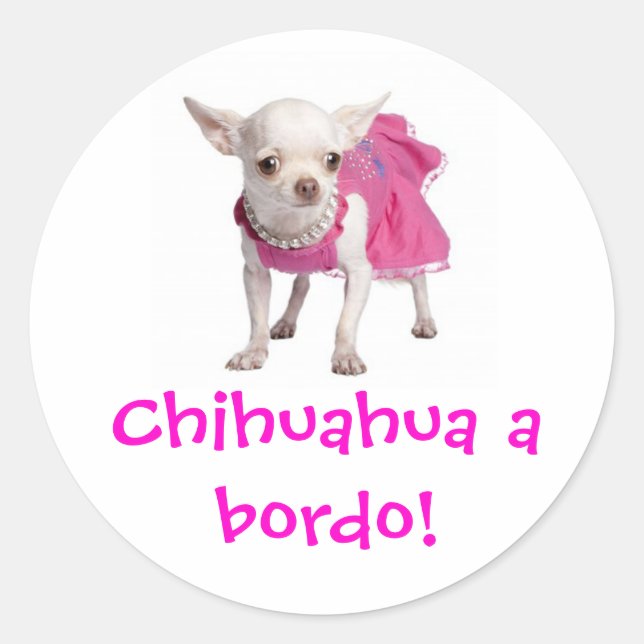Sticker Rond Adesivo - Chihuahua a bordo! (Devant)