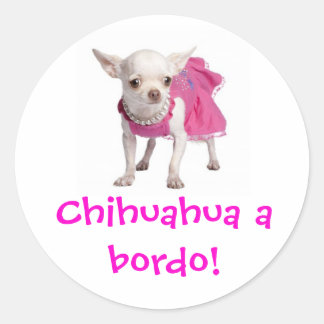Sticker Rond Adesivo - Chihuahua a bordo!