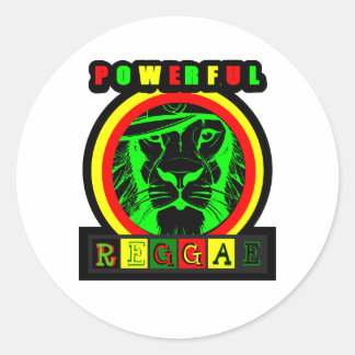 Sticker Rond Adesivo Powerful Reggae