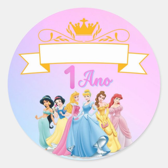 Sticker Rond Adesivo Princesas (Devant)