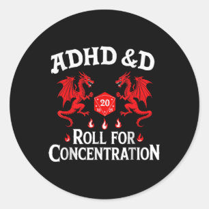 Sticker Rond Adhd&amp ; d Adhd Roll Pour Concentration