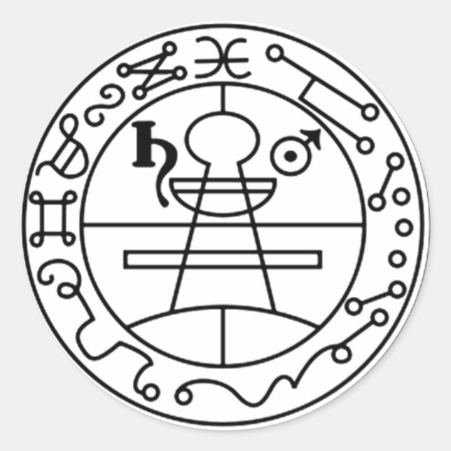 Sticker Rond Adhésif Timbre de Salomão Goétia (Devant)