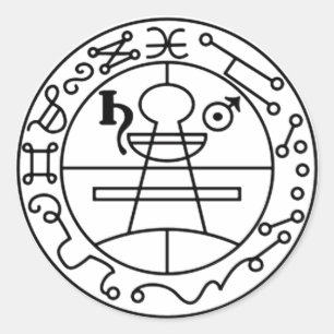 Sticker Rond Adhésif Timbre de Salomão Goétia