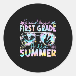 Sticker Rond Adieu 1ère année Bonjour été Première année Derniè