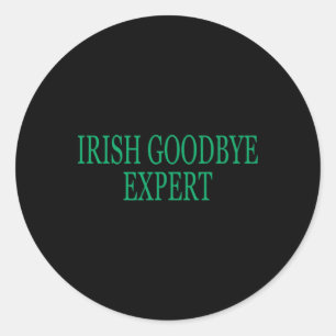 Sticker Rond Adieu Irlandais Expert Drôle St Patricks Day _1 