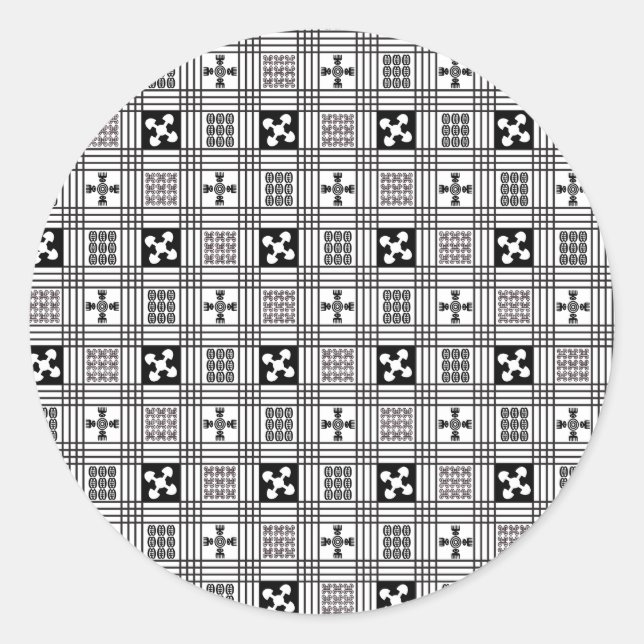 Sticker Rond Adinkra textile ouest-africain (Devant)