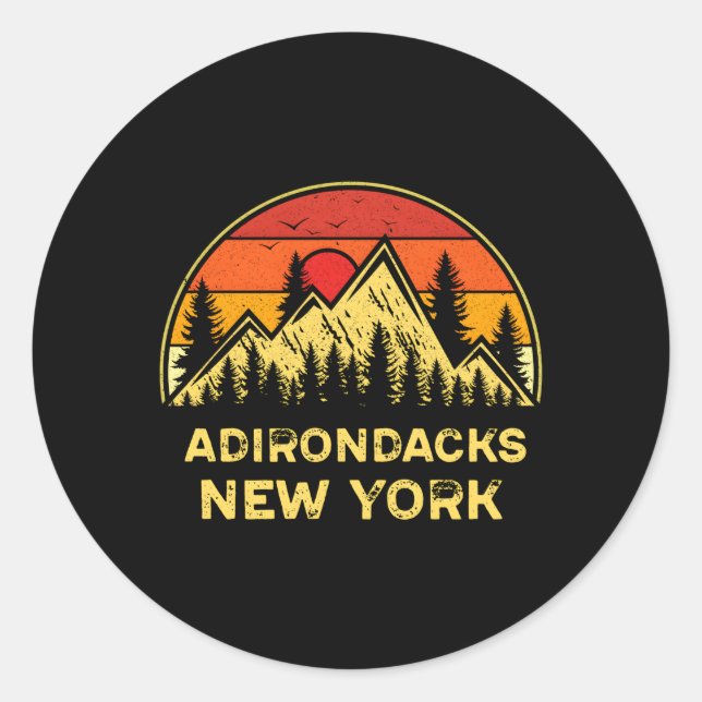 Sticker Rond Adirondacks New York Ny Mountains Randonnée (Devant)