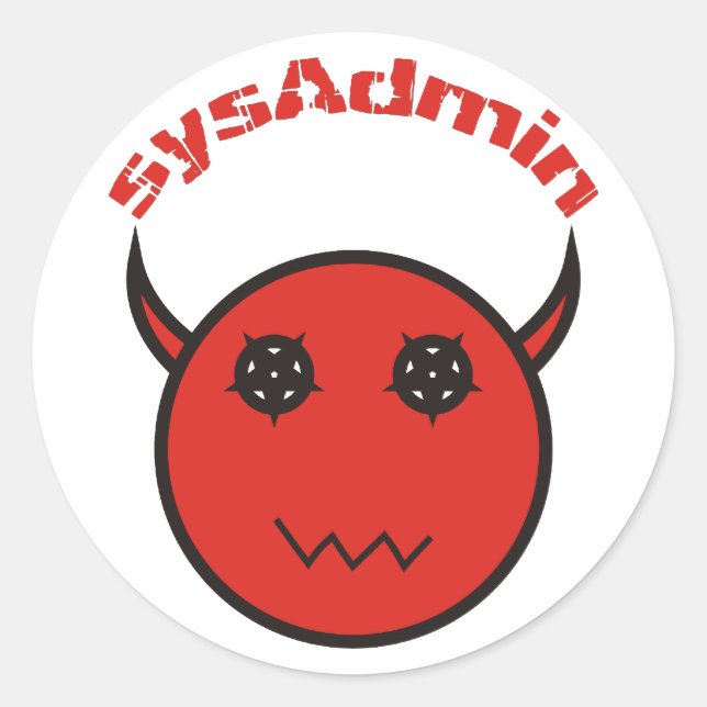 Sticker Rond administrateur de système sysAdmin (Devant)