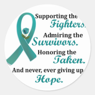 Sticker Rond Admirer de soutien honorant le CANCER 2 OVARIEN