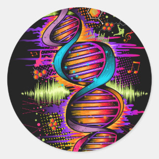 Sticker Rond ADN de musique
