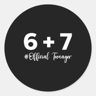 Sticker Rond Adolescent de 13 ans drôle garçon de 6+7 ans enfan