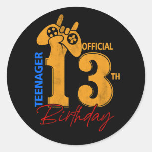 Sticker Rond Adolescent officiel 13 ans 13e anniversaire Joueur