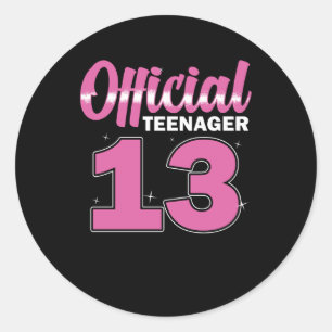 Sticker Rond Adolescent officiel des filles 13 ans