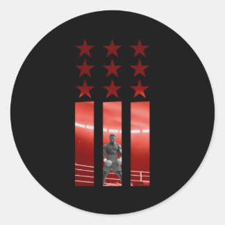 Sticker Rond Adonis Creed Neuf Étoiles Trois Bars Rouge