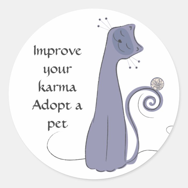 Sticker Rond Adopter un chat (Devant)