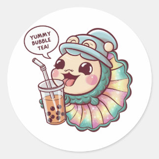 Sticker Rond Adorable Cartoon Aquarium Poisson : Cosy, Kawaii V