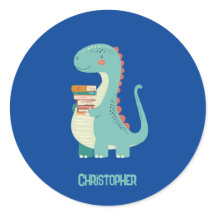 Adorable Louveur De Livre Dinosaure Avec Nom Enfan