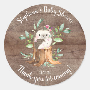 Sticker Rond Adorable maman & bébé Hérisson Baby shower Favoris