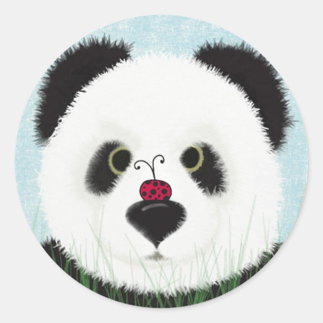 Sticker Rond Adorable Ours De Panda (Devant)