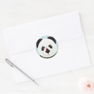 Sticker Rond Adorable Ours De Panda