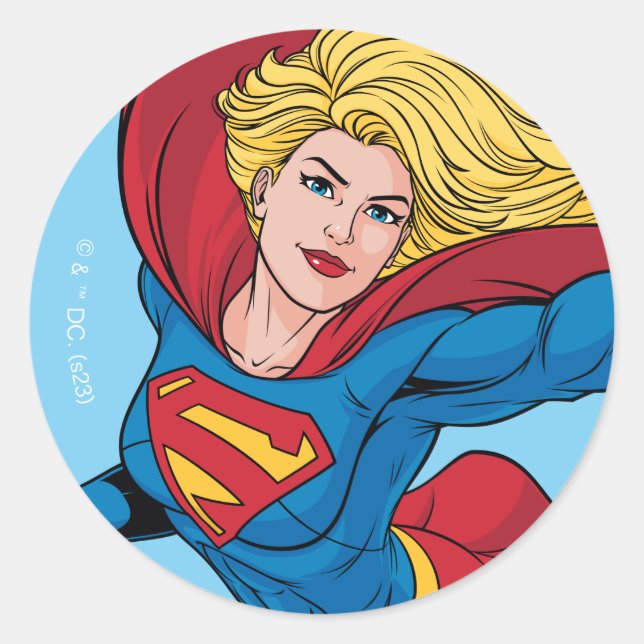 Sticker Rond Adorable Stance Supergirl (Devant)