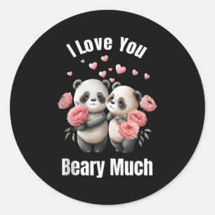 Sticker Rond Adorable'S Day Panda Je T'Aime Bien