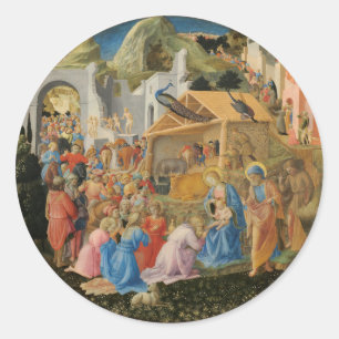 Sticker Rond Adoration des Mages par Fra Angelico et Filippo