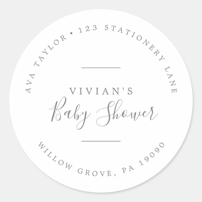 Sticker Rond Adresse de retour circulaire de Baby shower d'arge (Devant)