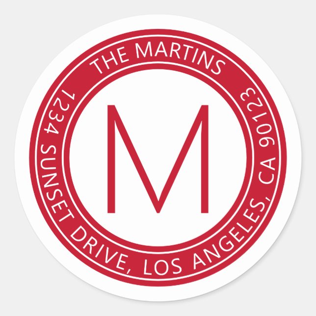 Sticker Rond Adresse de retour circulaire ou message texte circ (Devant)