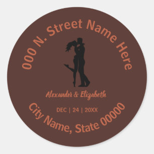 Sticker Rond Adresse de retour Classic Dark and Earthy