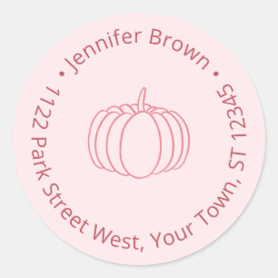 Sticker Rond Adresse de Retour de Baby Shower avec Citrouille R