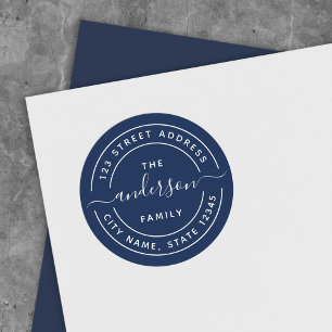 Sticker Rond Adresse de retour de la calligraphie ronde couleur