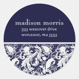 Sticker Rond Adresse de retour de style d'accent vintage de