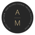 Adresse de retour Noir + Or Moderne