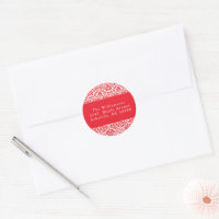Adresse de retour personnalisée pour Noël en damas