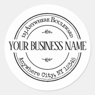 Sticker Rond Adresse de retour vintage personnalisée