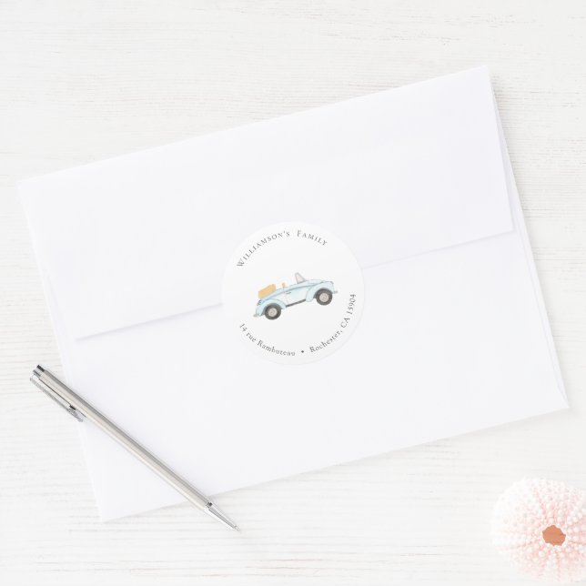 Sticker Rond Adresse du Mariage de la maison aquarelle italienn (Enveloppe)