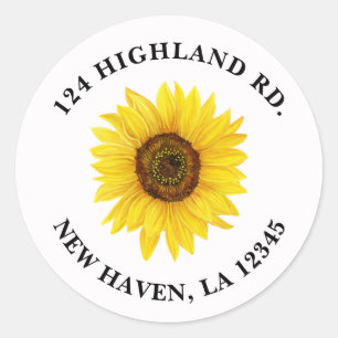Sticker Rond Adresse du tournesol